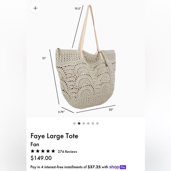 New - The Sak Faye large hand crochet tote - Picture 9 of 10